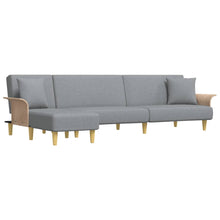 Schlafsofa in L-Form Hellgrau 279x140x70 cm Stoff