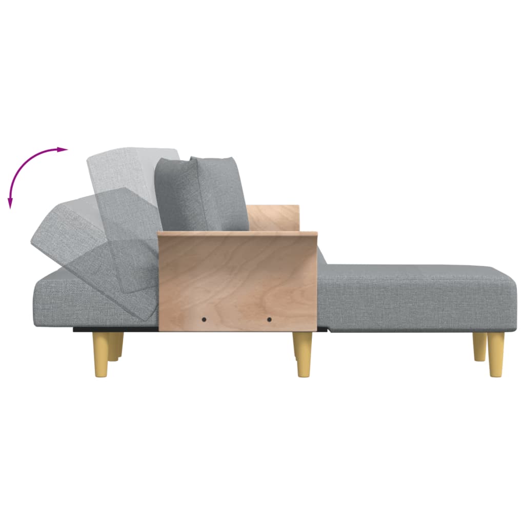 Schlafsofa in L-Form Hellgrau 279x140x70 cm Stoff