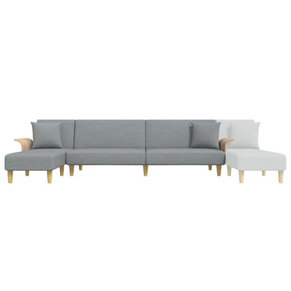 Schlafsofa in L-Form Hellgrau 279x140x70 cm Stoff
