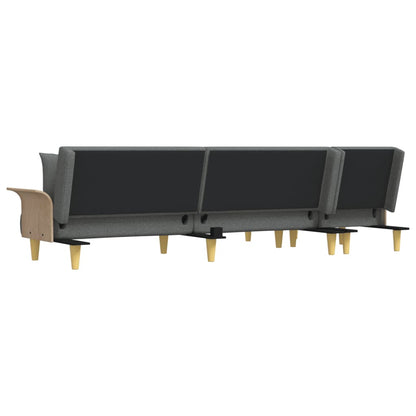 Schlafsofa in L-Form Dunkelgrau 279x140x70 cm Stoff