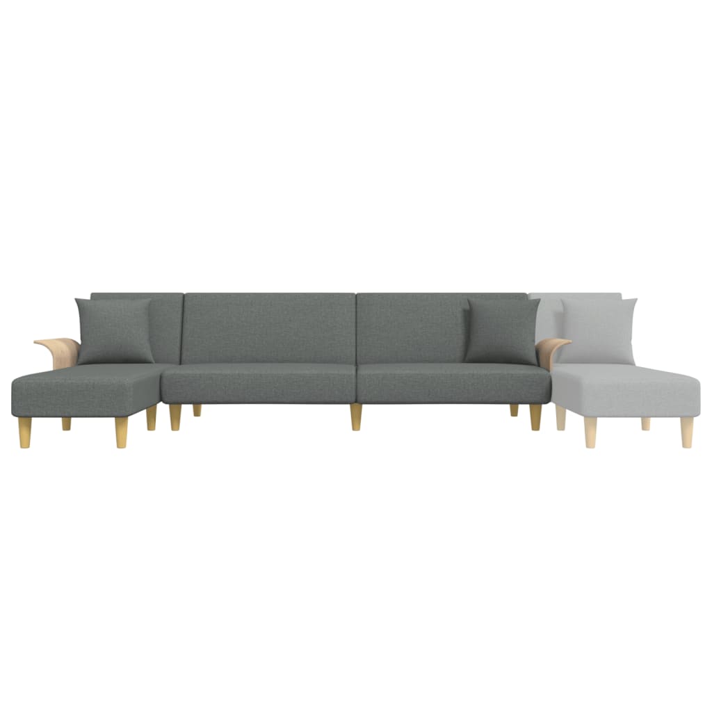Schlafsofa in L-Form Dunkelgrau 279x140x70 cm Stoff