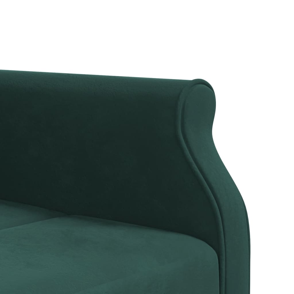 Schlafsofa in L-Form Dunkelgrün 271x140x70 cm Samt