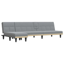 Schlafsofa in L-Form Hellgrau 255x140x70 cm Stoff