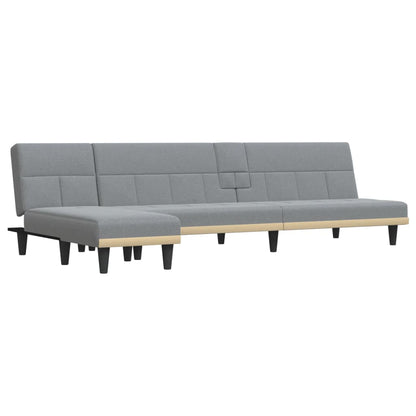 Schlafsofa in L-Form Hellgrau 255x140x70 cm Stoff