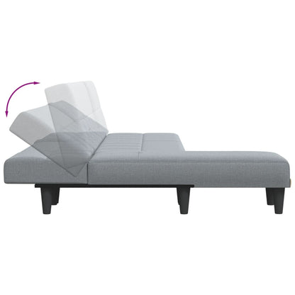 Schlafsofa in L-Form Hellgrau 255x140x70 cm Stoff