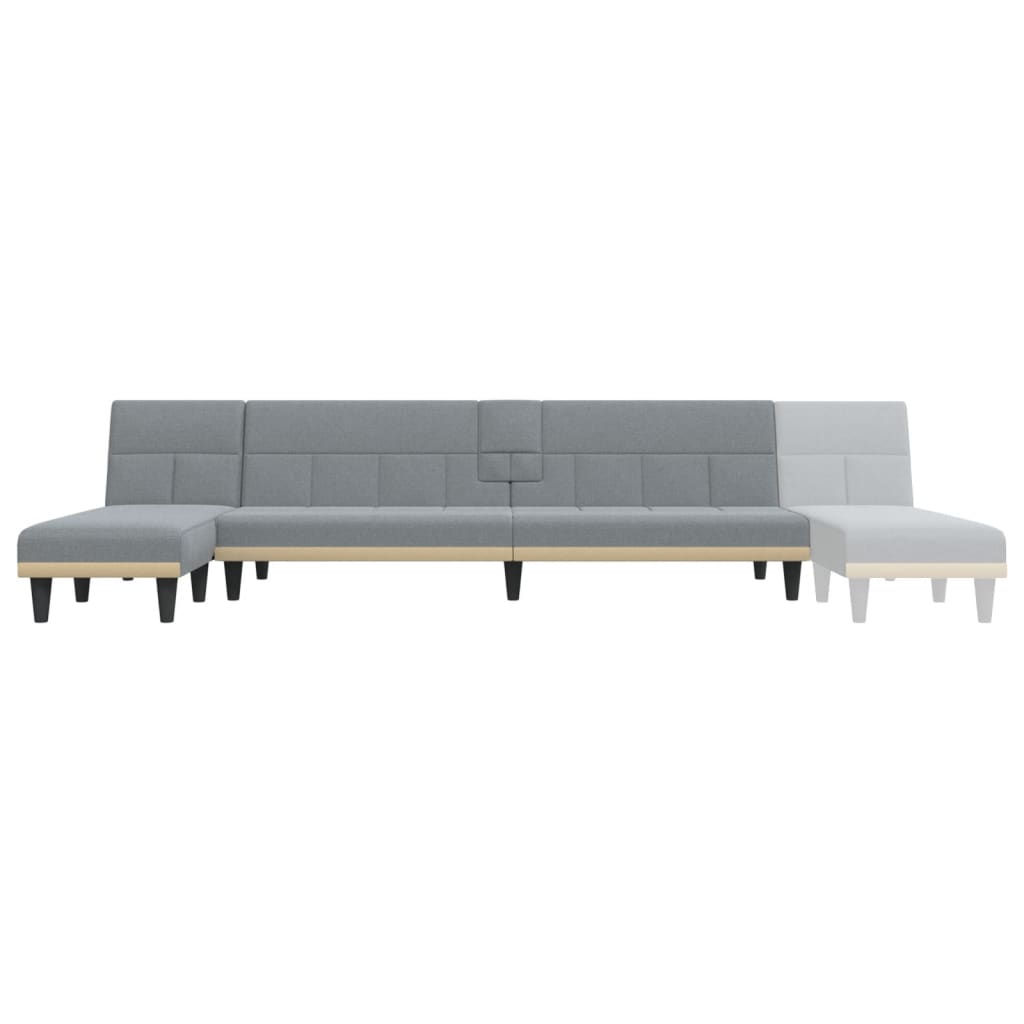 Schlafsofa in L-Form Hellgrau 255x140x70 cm Stoff