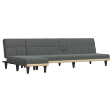Schlafsofa in L-Form Dunkelgrau 255x140x70 cm Stoff