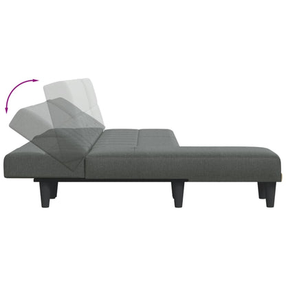 Schlafsofa in L-Form Dunkelgrau 255x140x70 cm Stoff