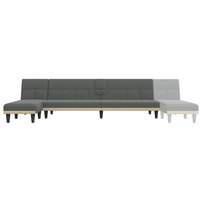 Schlafsofa in L-Form Dunkelgrau 255x140x70 cm Stoff