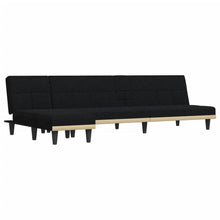 Schlafsofa in L-Form Schwarz 255x140x70 cm Stoff