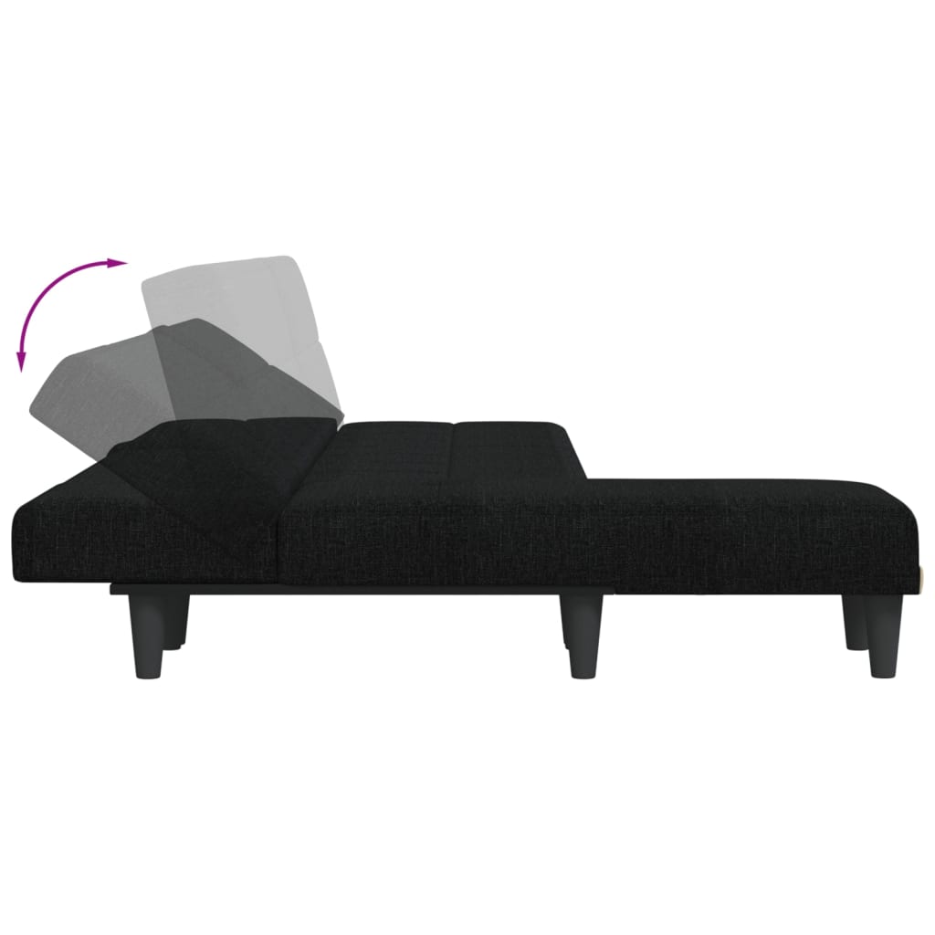 Schlafsofa in L-Form Schwarz 255x140x70 cm Stoff