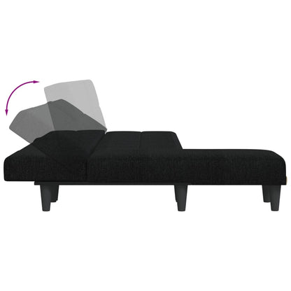 Schlafsofa in L-Form Schwarz 255x140x70 cm Stoff