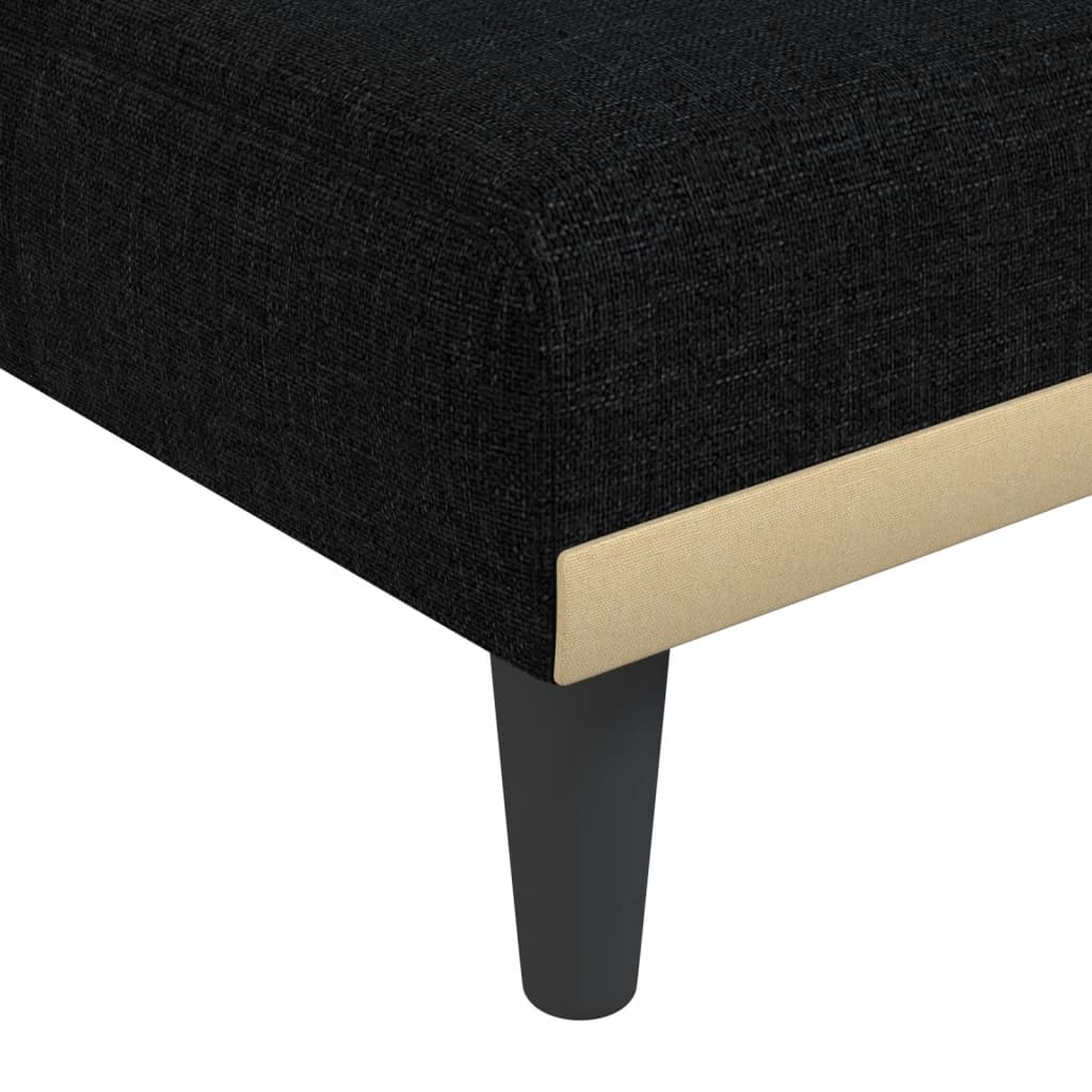 Schlafsofa in L-Form Schwarz 255x140x70 cm Stoff