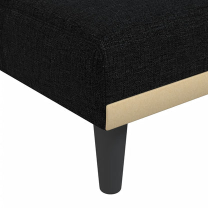 Schlafsofa in L-Form Schwarz 255x140x70 cm Stoff