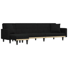Schlafsofa in L-Form Schwarz 275x140x70 cm Stoff