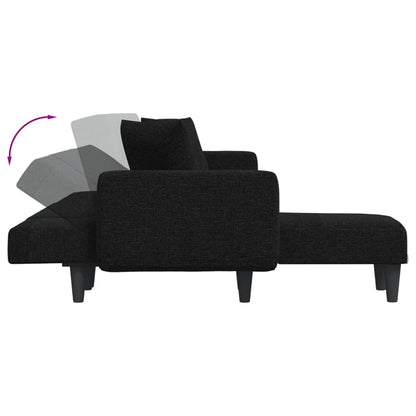 Schlafsofa in L-Form Schwarz 275x140x70 cm Stoff