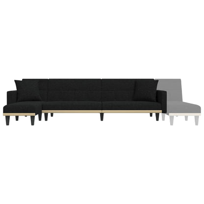 Schlafsofa in L-Form Schwarz 275x140x70 cm Stoff