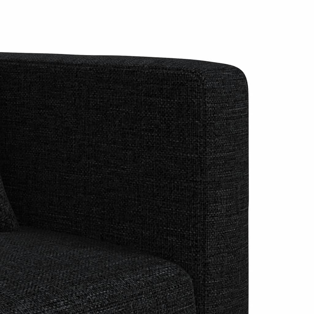 Schlafsofa in L-Form Schwarz 275x140x70 cm Stoff