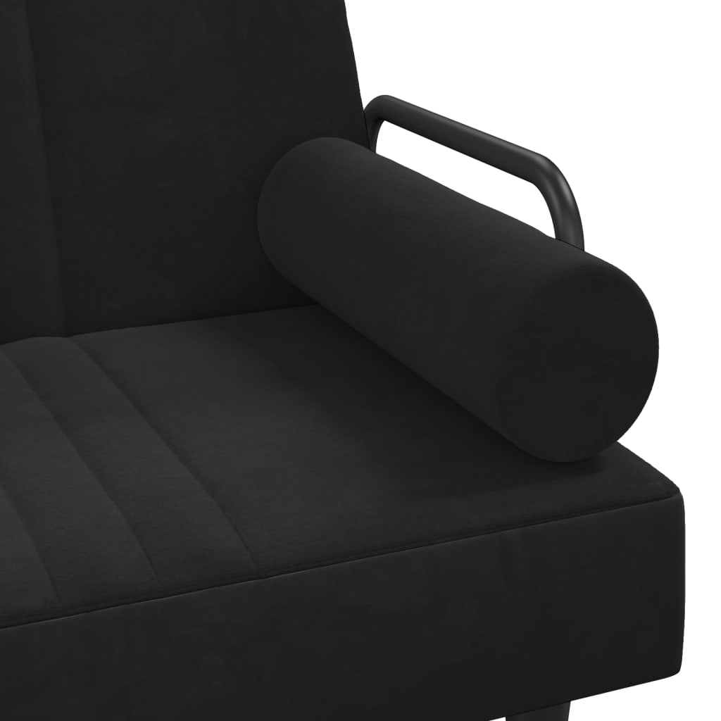 Schlafsofa in L-Form Schwarz 260x140x70 cm Samt