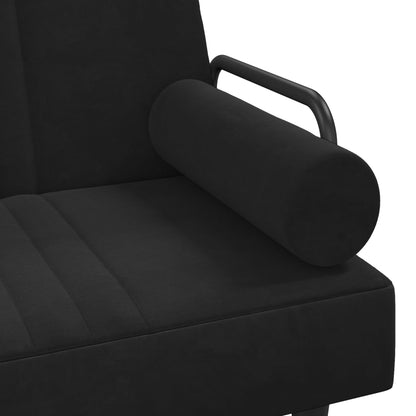 Schlafsofa in L-Form Schwarz 260x140x70 cm Samt