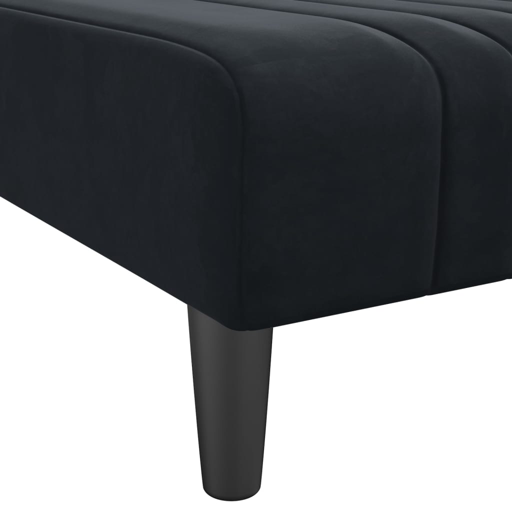 Schlafsofa in L-Form Schwarz 260x140x70 cm Samt