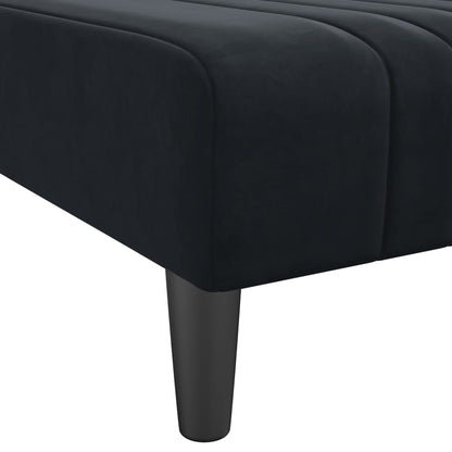 Schlafsofa in L-Form Schwarz 260x140x70 cm Samt