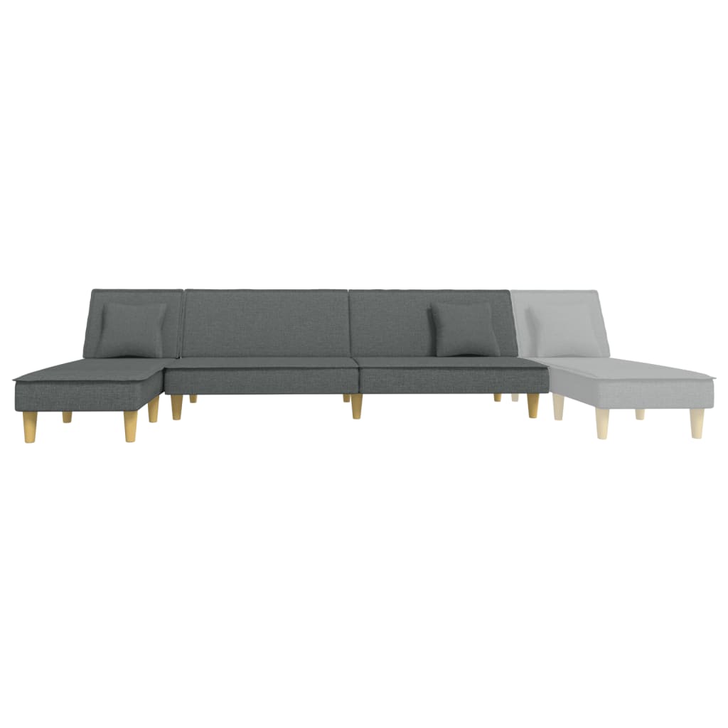 Schlafsofa in L-Form Dunkelgrau 255x140x70 cm Stoff