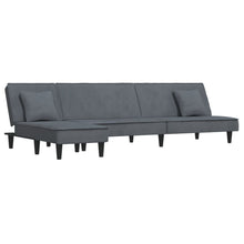 Schlafsofa in L-Form Dunkelgrau 255x140x70 cm Samt