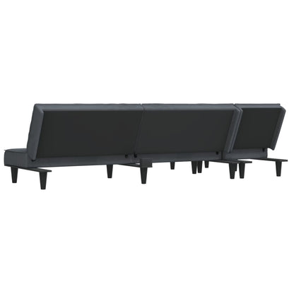Schlafsofa in L-Form Dunkelgrau 255x140x70 cm Samt