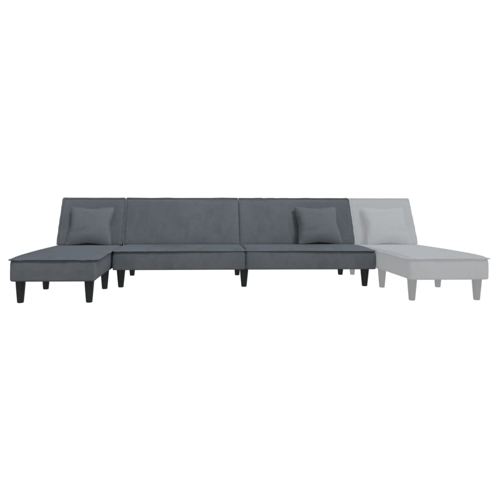 Schlafsofa in L-Form Dunkelgrau 255x140x70 cm Samt
