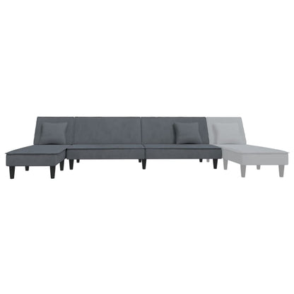 Schlafsofa in L-Form Dunkelgrau 255x140x70 cm Samt