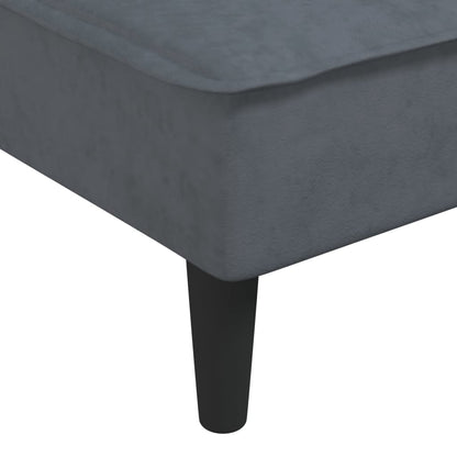Schlafsofa in L-Form Dunkelgrau 255x140x70 cm Samt