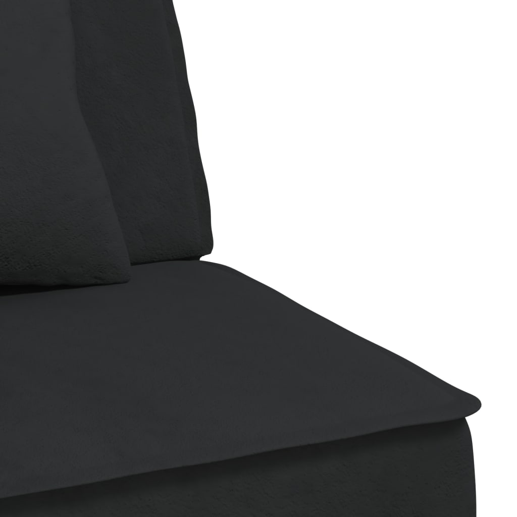 Schlafsofa in L-Form Schwarz 255x140x70 cm Samt