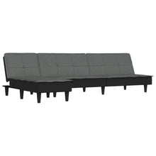 Schlafsofa in L-Form Dunkelgrau 255x140x70 cm Stoff