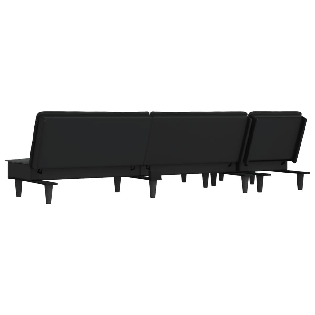 Schlafsofa in L-Form Dunkelgrau 255x140x70 cm Stoff