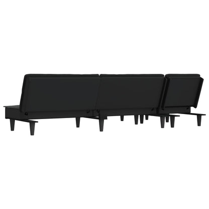 Schlafsofa in L-Form Dunkelgrau 255x140x70 cm Stoff