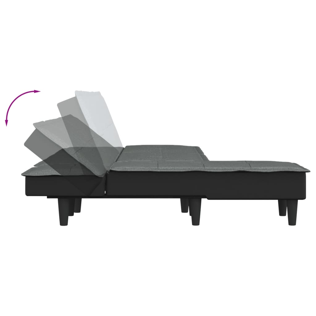 Schlafsofa in L-Form Dunkelgrau 255x140x70 cm Stoff