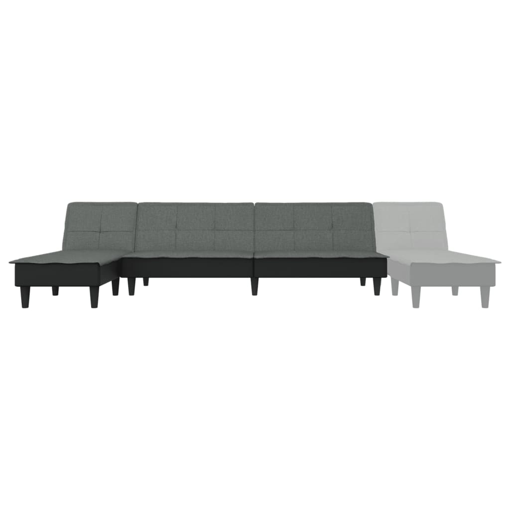 Schlafsofa in L-Form Dunkelgrau 255x140x70 cm Stoff