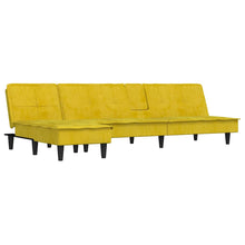 Schlafsofa in L-Form Gelb 255x140x70 cm Samt