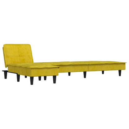 Schlafsofa in L-Form Gelb 255x140x70 cm Samt