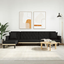 Schlafsofa in L-Form Schwarz 271x140x70 cm Samt