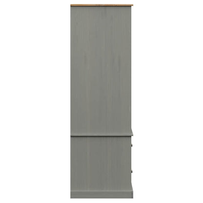 Kleiderschrank VIGO Grau 90x55x170 cm Massivholz Kiefer