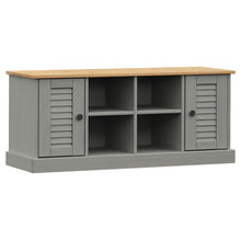 Schuhbank VIGO Grau 106x35x45 cm Massivholz Kiefer