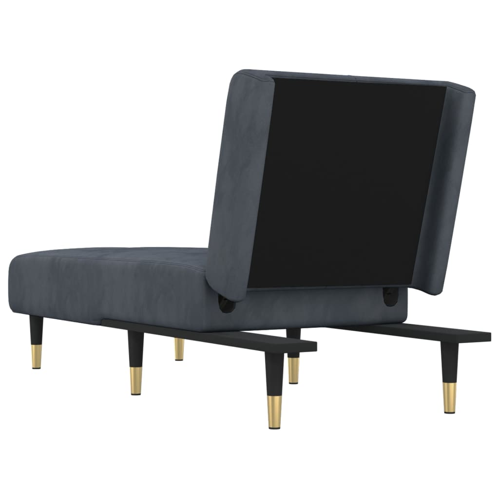 Chaiselongue Dunkelgrau Samt