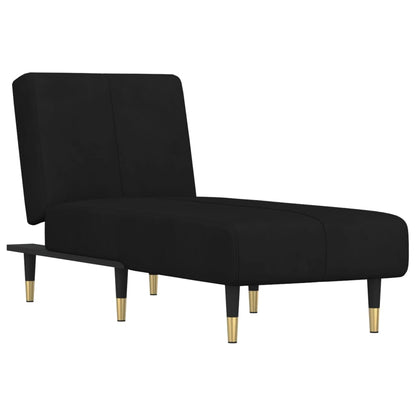 Chaiselongue Schwarz Samt