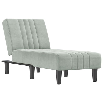 Chaiselongue Hellgrau Samt