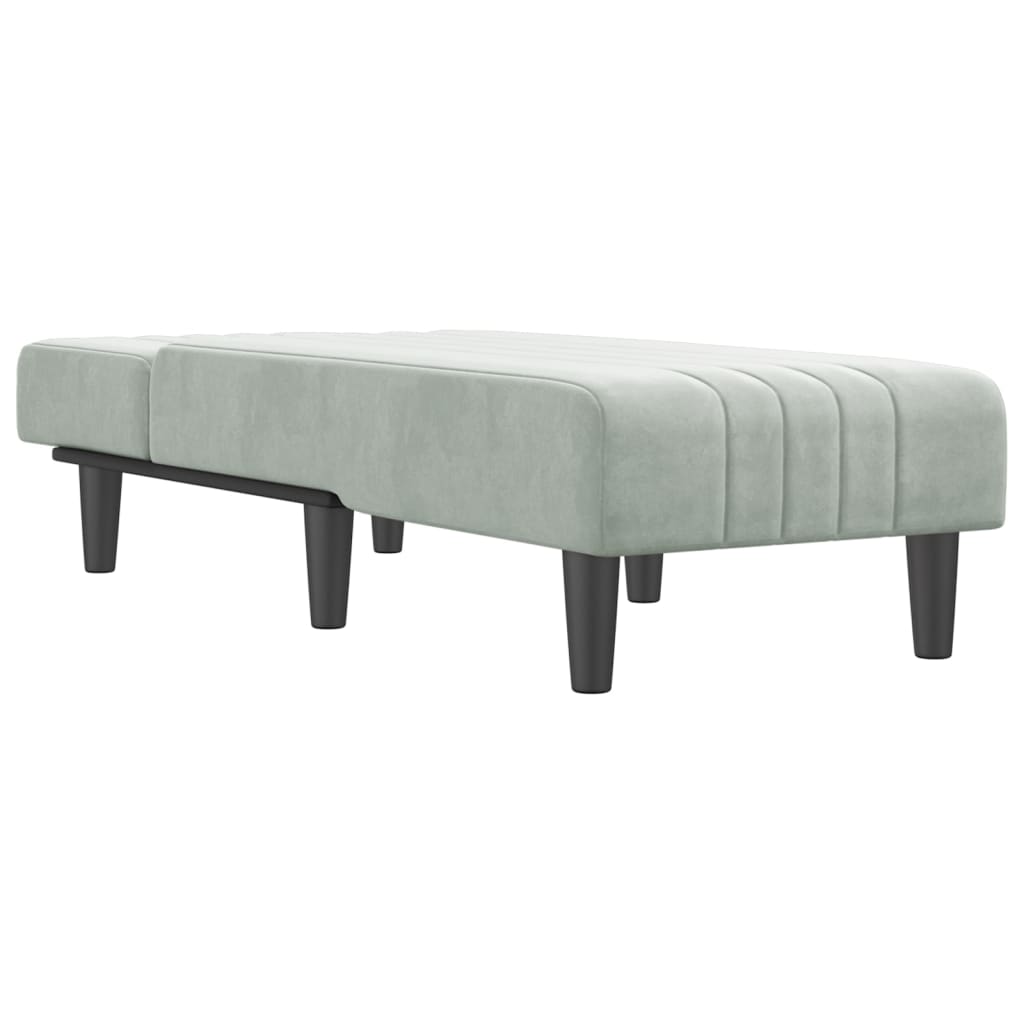 Chaiselongue Hellgrau Samt