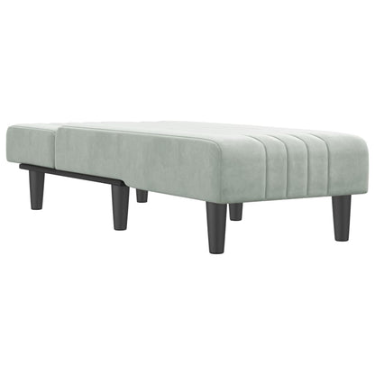 Chaiselongue Hellgrau Samt