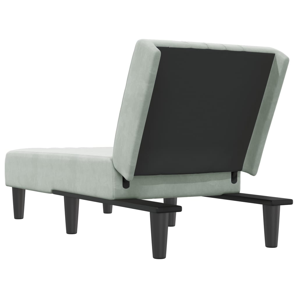 Chaiselongue Hellgrau Samt