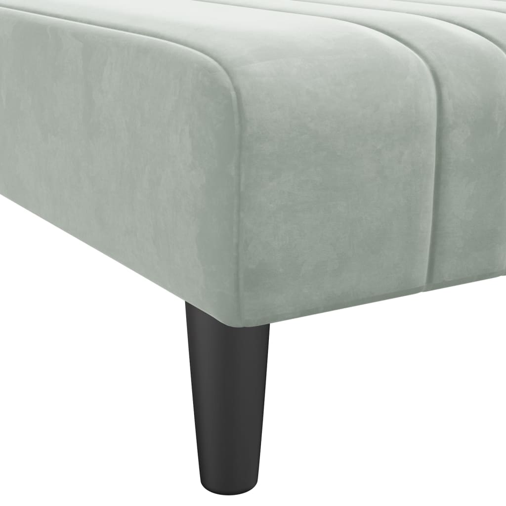 Chaiselongue Hellgrau Samt